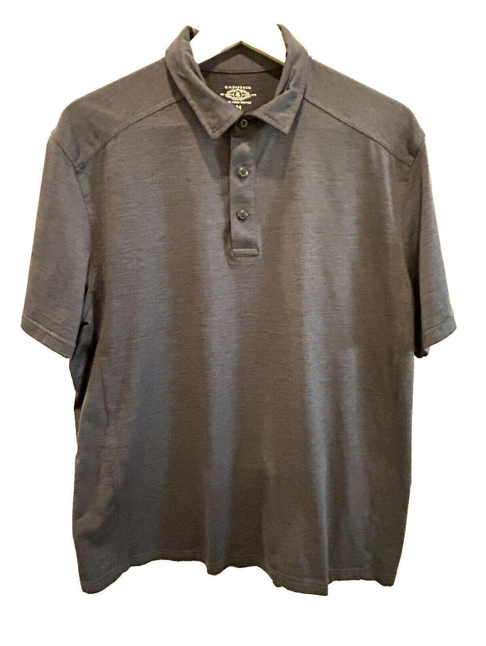 G. H. Bass Co Polo Shirt Men's Medium Black Wicking